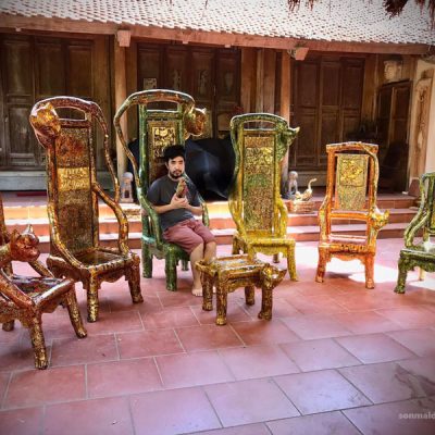 Bàn ghế sơn mài Lục Miêu Ngự Ỷ