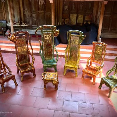Bàn ghế sơn mài Miêu Cung Hoa Ỷ