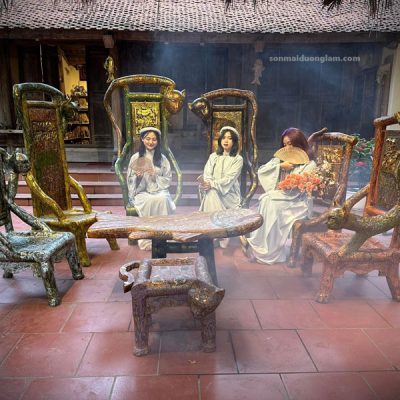 Bàn ghế sơn mài Ngự Miêu Thanh Đàm