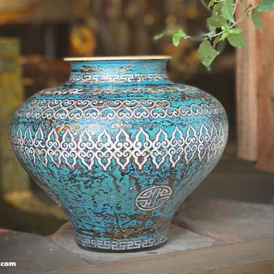 Bình sơn mài Thọ văn bảo hồ