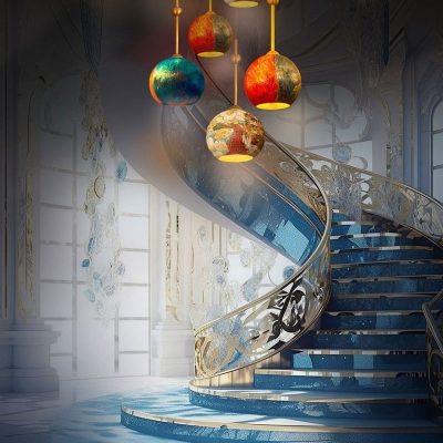 Đèn sơn mài Tinh Hà Thùy Đăng