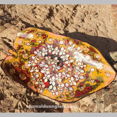 Đĩa sơn mài Châu Điểm Cẩm Diệp