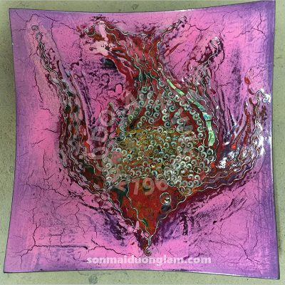 Đĩa sơn mài Kim Tử Diễm Vân Tâm