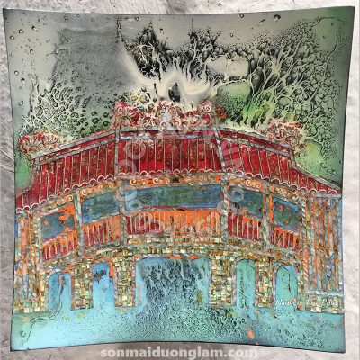 Đĩa sơn mài Thúy Thủy Hồng Kiều