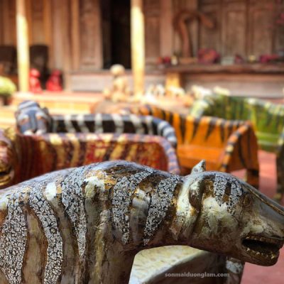 Ghế sơn mài Ngân Văn Hổ Ỷ