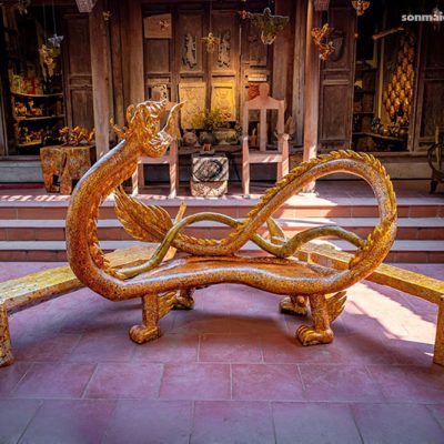 Ghế sơn mài Vân Long Kim Kỷ