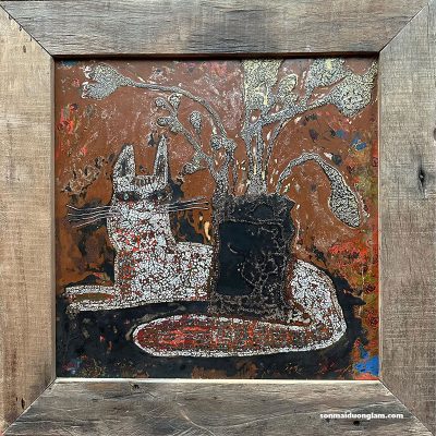 Tranh sơn mài Bạch Miêu Tà Nghễ