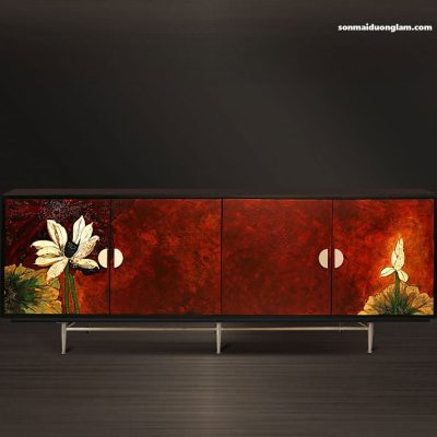 Tủ sơn mài Chu Tất Bạch Liên Quỹ