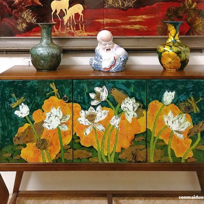 Tủ sơn mài Liên Lộc Trình Tường Quỹ