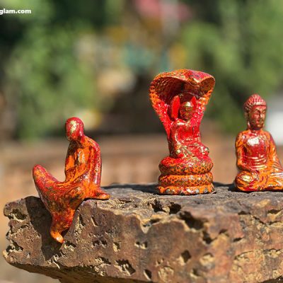 Tượng sơn mài Tam tôn thiền cảnh